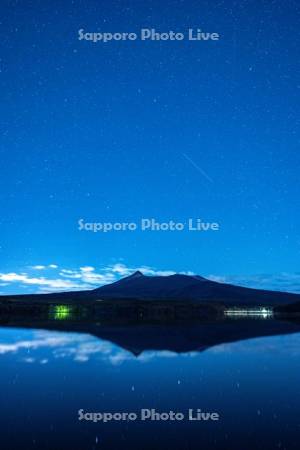 大沼の星空と駒ヶ岳