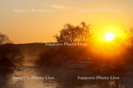 沼幌川と朝陽
