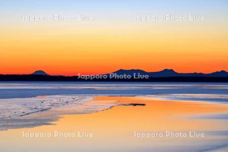 野付湾夕景
