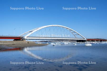 温根沼大橋と流氷　R44
