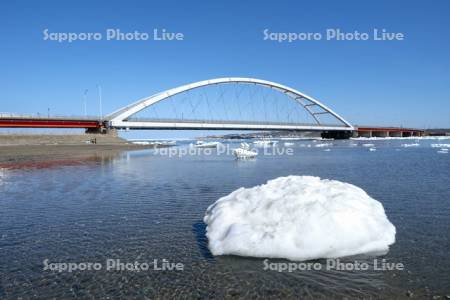 温根沼大橋と流氷　R44
