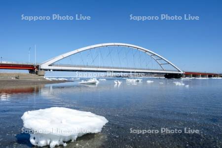 温根沼大橋と流氷　R44