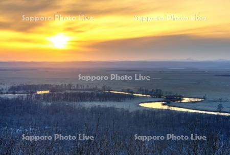 釧路湿原の夕日