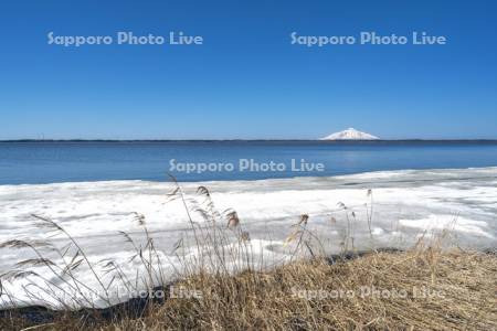 雪解けのパンケ沼と利尻島