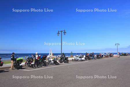 宗谷岬のバイクの観光客