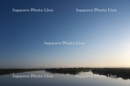 石狩川と夕張川の合流