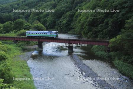 天の川鉄橋を通過する列車