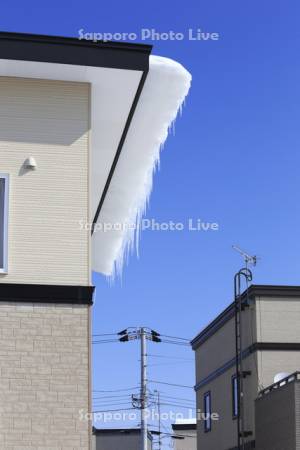 屋根からの雪庇