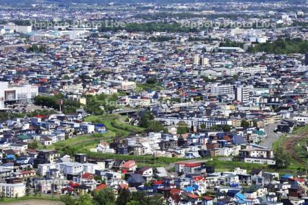 嵐山から見た旭川市街地