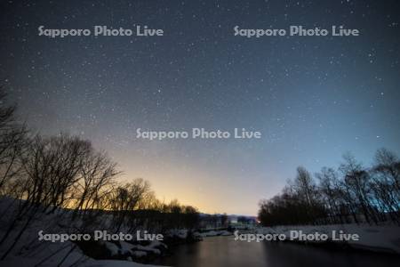 尻別川と星空