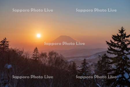 中山峠の夕陽