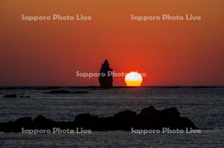 神威岬の夕日