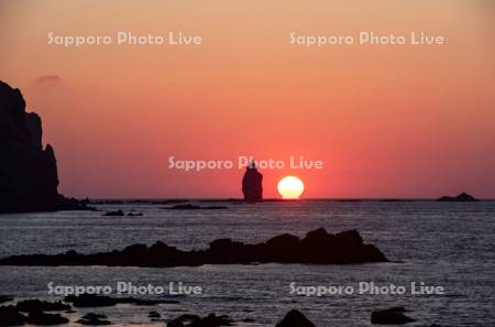 神威岬の夕日