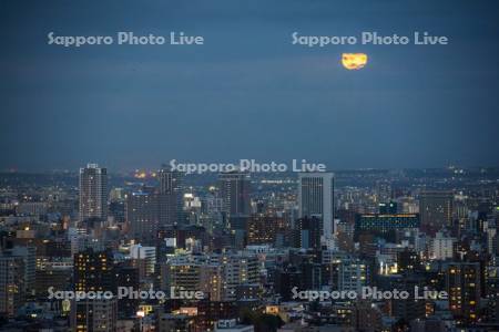 満月の札幌夜景