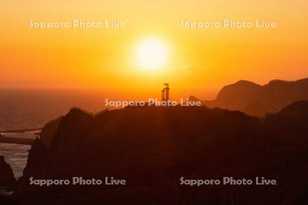 地球岬より夕陽