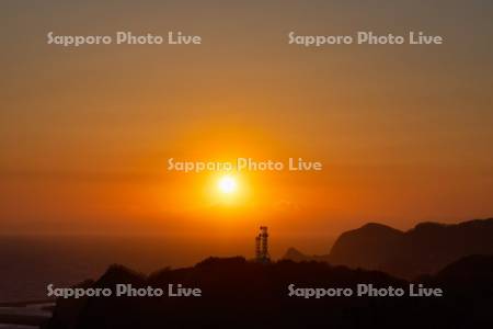 地球岬より夕陽