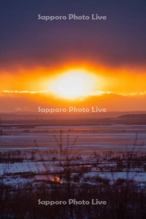 釧路湿原の夕日