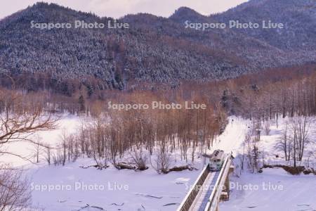 かなやま湖と列車