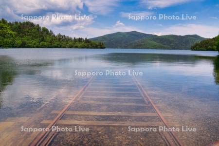 然別湖湖底線路