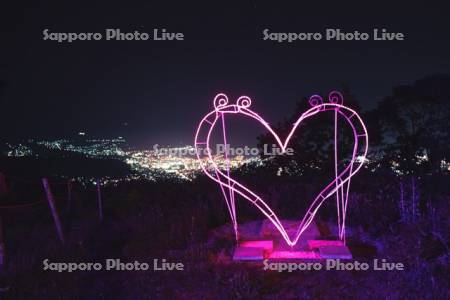 天狗山ハートの夜景