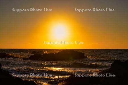 黄金岬より夕日