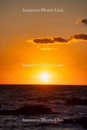 黄金岬より夕日