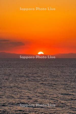 厚田より石狩湾の夕日