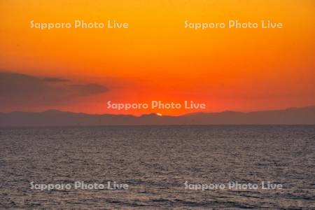 厚田より石狩湾の夕日