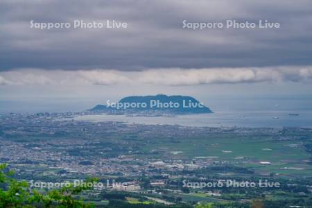 城岱牧場展望台より函館山