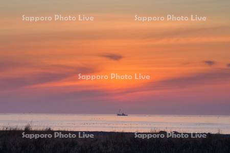 野付半島　漁船