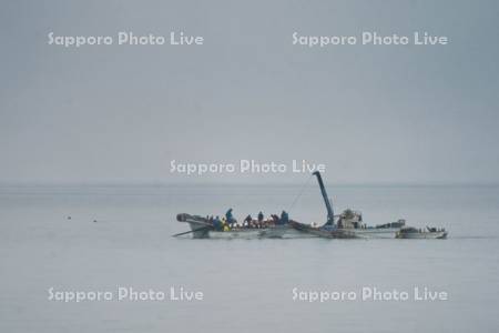 野付半島　漁船
