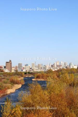 豊平川と札幌市街