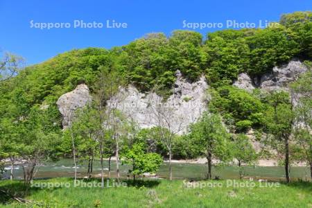 藻南公園　豊平川とおいらん淵