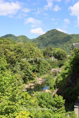 定山渓温泉と豊平川