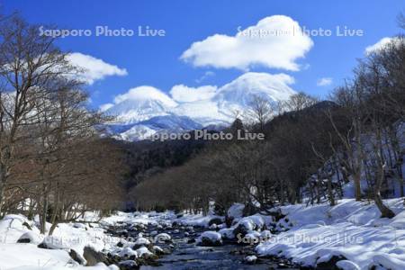 岩尾別川と羅臼岳