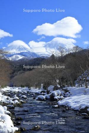 岩尾別川と羅臼岳