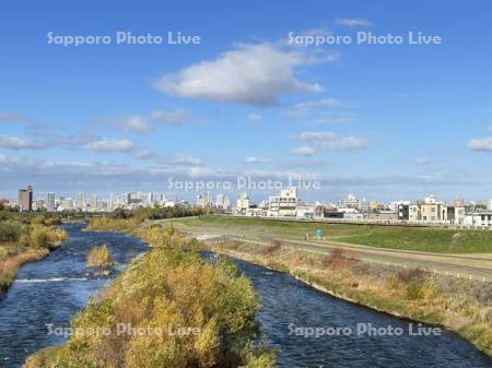 ミュンヘン大橋より豊平川と中心部